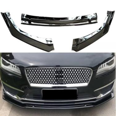 Imagem de Lábio do para-choque dianteiro do carro compatível com MKZ 2017-2019 Acessórios externos Splitter Difusor Spoiler Bumper Guard Protector Body Kit (Carbon Look)