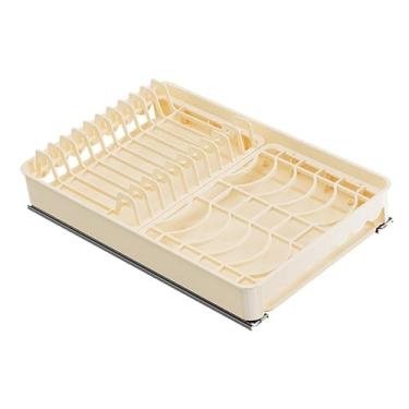 Imagem de Ｂｅｓｇａ Organizador de armário retrátil, suporte para tampa de panela, prateleira moderna, gaveta deslizante para armário, escorredor de pratos para cozinha e