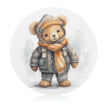 Imagem de Tábua de cortar para cozinha, antiderrapante, resistente ao calor, fácil de limpar, tábua de corte de urso fofo - Presente de cozinha ideal para cozinheiros domésticos