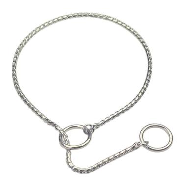 Imagem de Coleira de corrente para cães, coleira de metal antiderrapante P-Link para treinamento, gargantilha, para cães pequenos, médios e grandes, prata P