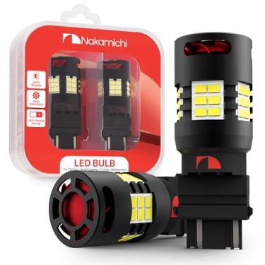 Imagem de Nakamichi Lâmpada LED Automotiva T25 3156 3157 3056 3057 4157 4057, 30 SMD 3020, CANBUS sem erro, ventilador 12.000 RPM, para freio, seta e luz de ré (Branco Xenon, 30 LEDs, Pacote com 2)
