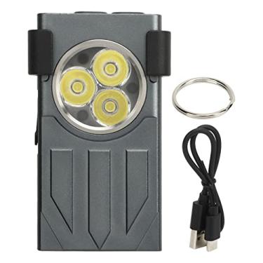 Imagem de Lanterna de chaveiro recarregável Ultra Bright 1100lm Mini poderoso lanterna de bolso com cauda magnética Tipo C Tipo C para caminhadas ao ar livre Campo de emergência Manutenção