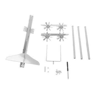 Imagem de Aeroplano Moinho de Silver Metal Aeronave Spinner de decoração resistente à prova de ferrugem do jardim pátio de pátio de decoração ao ar livre Construção de ferro fácil