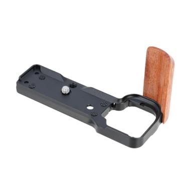 Imagem de Generic Grip de madeira Metal Metal L liberação rápida com 1/4 "-20 Montagens ergonômicas portáteis para ZV-E10 Acessórios resistentes da câmera