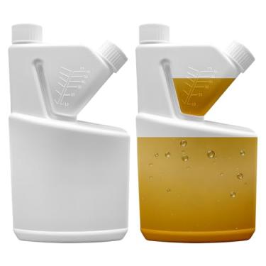 Imagem de Pacote com 2 frascos de shot padrão com garrafa de medição de 473 ml, frasco de plástico de vidro de shot de 59 ml com copos de shot embutidos e suporte de copo para bebidas alcoólicas, viagens ao ar