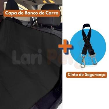 Imagem de Kit Capa Impermeável Pet para Banco de Carro + 1 Cinto de Segurança pa