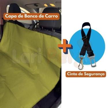 Imagem de Kit Capa Impermeável Pet para Banco de Carro + 1 Cinto de Segurança pa
