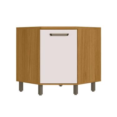 Imagem de Balcão de Canto 1 Porta (Com Tampo) 80cm Criare Freijo Off Acetinado - SSX Multicoisas