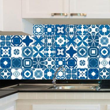 Imagem de Adesivo de Azulejo - Ladrilho Hidráulico - 15cm x 15cm - 24un - 007Azp