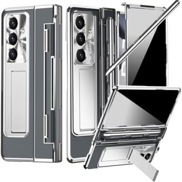Imagem de NINKI Capa para Z Fold 7 com suporte para caneta S e Stylus e suporte, protetor de tela de privacidade integrado dobradiça plana para Samsung Galaxy Z Fold 7, capa para celular Galaxy Fold7 com slot S