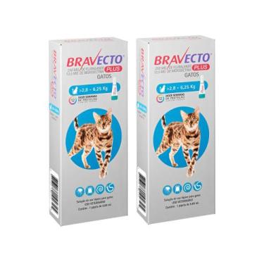 Imagem de Kit 2 Bravecto Plus para Gatos entre 2,8 e 6,25kg com 1 Pipeta de 0,89