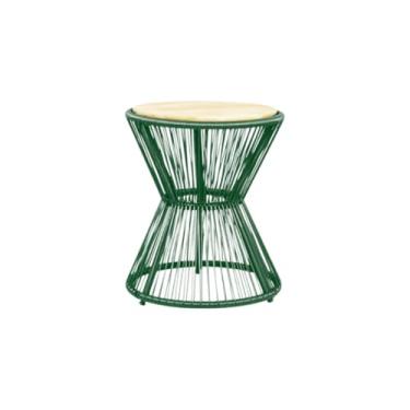Imagem de Mesa lateral em forma de ampulheta em fibra sintética – decoração luxuosa para a casa, resistente mas elegante. Perfeita para salas de estar e quartos clássicos. (Verde Musgo)