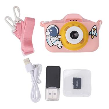 Imagem de Câmera X9 para Crianças, Câmera Infantil, Mini Câmera, Foco Automático, Cor Automática, Luz Automática, Foto, Gravação, Reprodução, 1080P HD, Cartão SD 32G, Astronauta (Rosa)
