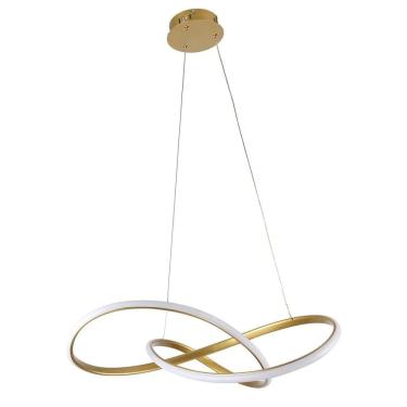 Imagem de Lustre Luminária Moderno Pendente Dourado 3 Em 1 50W