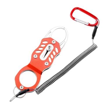 Imagem de KiBcsLic Alicate de pesca com pegador labial, leve, telescópico, portátil, para pesca em água doce e salgada, suporte para peixes, presente para homens, Vermelho