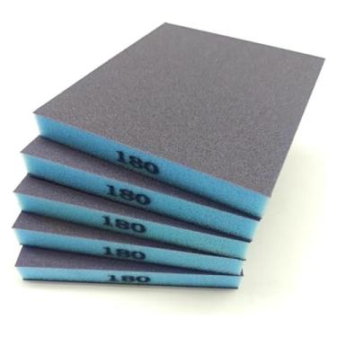 Imagem de 5/6 peças de esponja de lixa grossa média fina bloco de lixamento esponja lixa para metal madeira vidro lavável e reutilizável