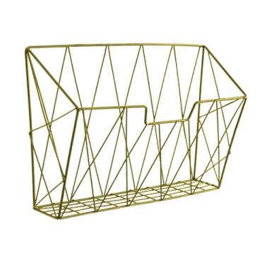 Imagem de Ｂｅｓｇａ Suporte de arquivo de parede para pendurar, porta-revistas, porta-jornais, organizador de arquivos para papéis, Ouro