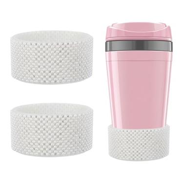 Imagem de YELARXI Bota de silicone com glitter, botas protetoras de diamante, protetor antiderrapante brilhante com fundo de 7 cm - adequado para (garrafa de água Stanley Tumbler), pacote com 2 e 567 a 850 g e