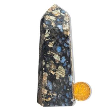 Imagem de Ponta Riolita Azul Pedra Natural 10 a 11cm 100 a 170g Tipo B - Cristai