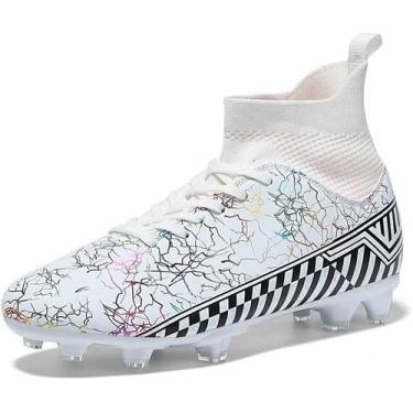 Imagem de Tênis de futebol masculinos de futebol com pontas longas, couro e borr