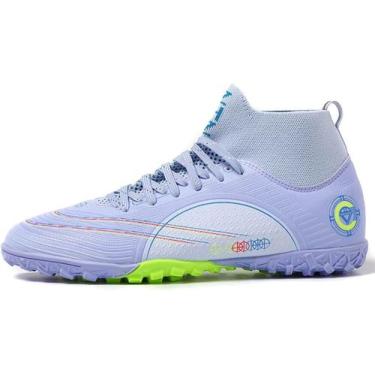 Imagem de Tênis de futebol masculinos de futebol com pontas longas, couro e borr