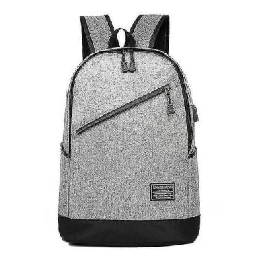 Imagem de Mochilas pretas com usb 15in sport outdoor travel swagger bag poliamid