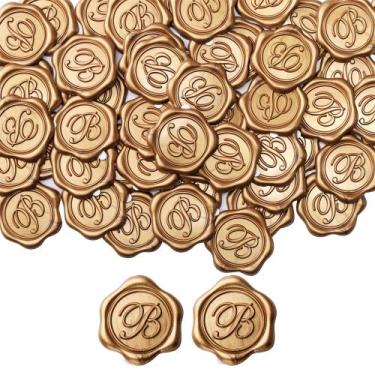 Imagem de Adesivos Wax Seal Yoption Initial Alphabet B, pacote com 100 unidades 