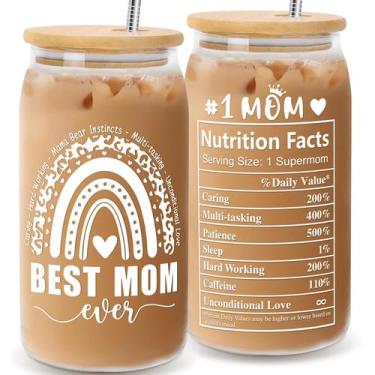 Imagem de Copo para beber Zutcogo 470ml de vidro com tampa e canudo de bambu