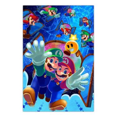 Imagem de Quadro A3 em MDF Super Mario Bros 002 - Pomps Geek