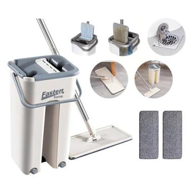 Imagem de Rodo Mop Flat Giratorio Esfregão Com Balde Multiuso FST026 - FASTERR