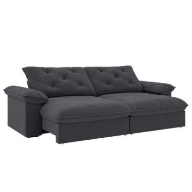 Imagem de Sofá Retrátil E Reclinável 4 Lugares 2,60m Slim Amsterdã Cinza - LUIZZ