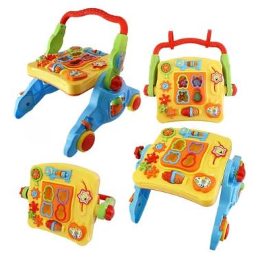 Imagem de Andador Mesa Didático 4 Em 1 Musical Bebê Apoio Empurrador Carrinho Brinquedo Criança Caminha