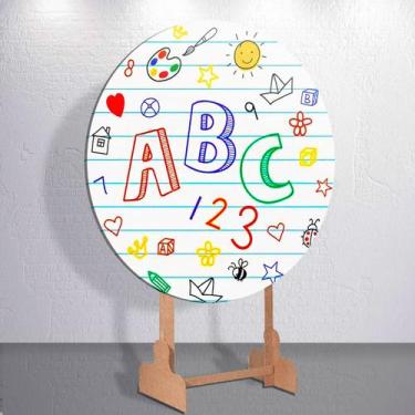 Imagem de Decoração com capa painel redondo Abc Numeros e Letras festa infantil 