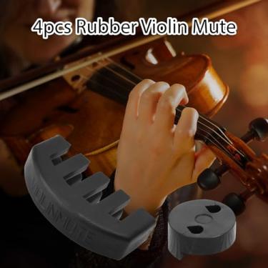 Imagem de Domary Conjunto de Mudo de Violino de Borracha para Controle de Tom Aprimorado e Prática Silenciosa 4 Peças, Ideal para Iniciantes e Tocadores de Orquestra