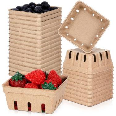 Imagem de Fibra de polpa natural Berry Basket Reallnaive 1/2 litro (pacote com 2