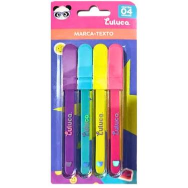 Imagem de Marca Texto Luluca Em Formato De Gloss Colorido Para Escola Estudo Cri