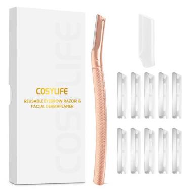 Imagem de Ferramenta de dermaplanagem Eyebrow Razor COSYLIFE com 10 recargas de 