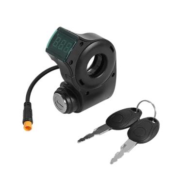 Imagem de UGPLM Trava de interruptor para bicicleta elétrica, trava de controle de guidão portátil, display digital, interruptor de ignição, acessórios para bicicleta