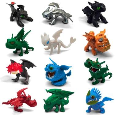 Imagem de Toysvill Inspirado em How to Train Your Dragons (conjunto de 12 peças) - Mini figuras de ação, topo de bolo