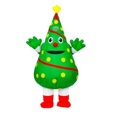 Imagem de Rysotowy Fantasia de Natal inflável para adultos, árvore de Natal, boneco de neve, fantasia de Papai Noel, traje de Natal, Coloful, Tamanho Único