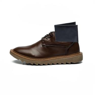 Imagem de Sapato Social Oxford Masculino em Couro, Estilo Brogue com Sola Tratorada e Carteira, Preto, para Escritório e Trabalho (Conhaque Ambar, BR, Adulto, Numérico, 39)
