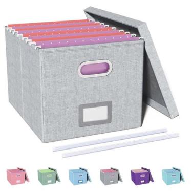 Imagem de Organizador de arquivos Oterri Letter File Storage Cinza-Branco