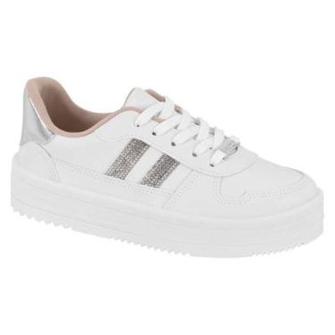 Imagem de Tenis Feminino Casual Tratorado Confortavel Moleca 5782315, Branco, 36