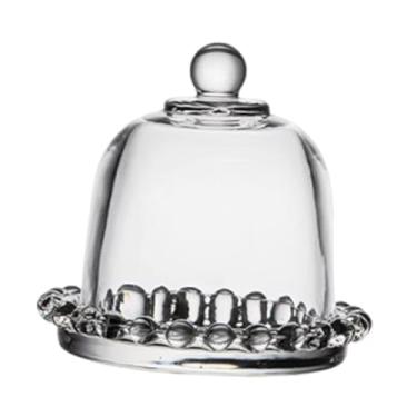 Imagem de ＫＬＫＣＭＳ Suporte para bolo em vidro transparente com tampa em formato de sino, multiuso, e de alta transparência, ideal para restaurantes e, Size S