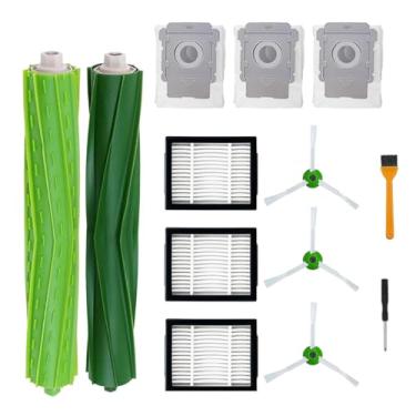 Imagem de Acessórios de peças de reposição para iRobot Roomba E5 E6 E7 i2 i3 i3+i4 i4+ i5 i5+ i6 i6+ i7 i7+ i8 i8+/Plus i1 E i j Series Robot Aspirador, 1 escova de rolo, 3 filtros, 3 escovas laterais, 3 sacos