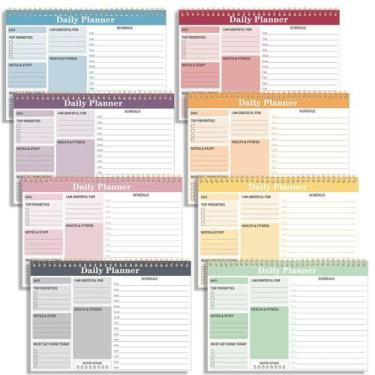 Imagem de Bloco de notas Daily Planner Kajaia, pacote com 8, 24x16,5 cm, 200 pág