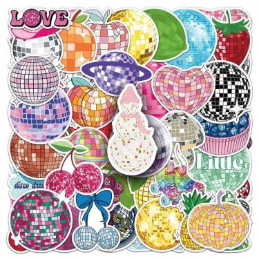 Imagem de Conjunto de adesivos Disco Ball, 50 unidades de vinil Creative Doodle à prova d`água