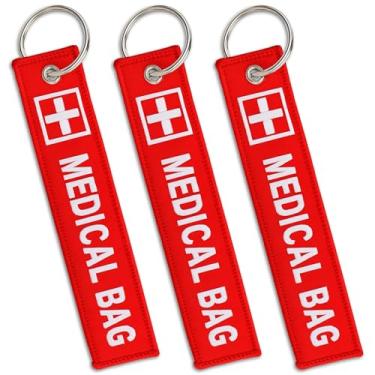 Imagem de Chaveiro vermelho durável com etiqueta de identificação de bagagem de dispositivo de equipamento dupla face