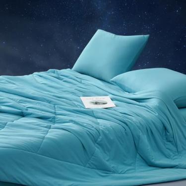 Imagem de Dream Valley Edredom Twin GG, ultramacio e aconchegante com tecnologia Outlast inspirada na NASA, cobertor leve para todas as estações, azul, 173 x 228 cm