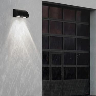 Imagem de GZZBMY Lâmpadas de parede LED para exterior IP65 à prova d'água iluminação de parede de alumínio moderno preto metal lâmpada de parede holofotes interior/exterior para pátio corredor jardins escadas